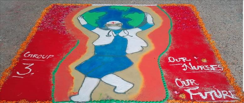 Rangoli competition - International Nurses Day celebration with the theme Our Nurses Our Future. On May 12th 2023.